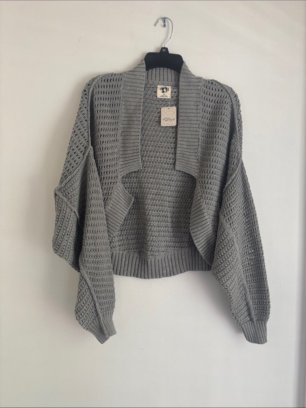 Free People |NWT Open-Knit Cocoon Cardigan Organic cotton Retail $158 Sz S